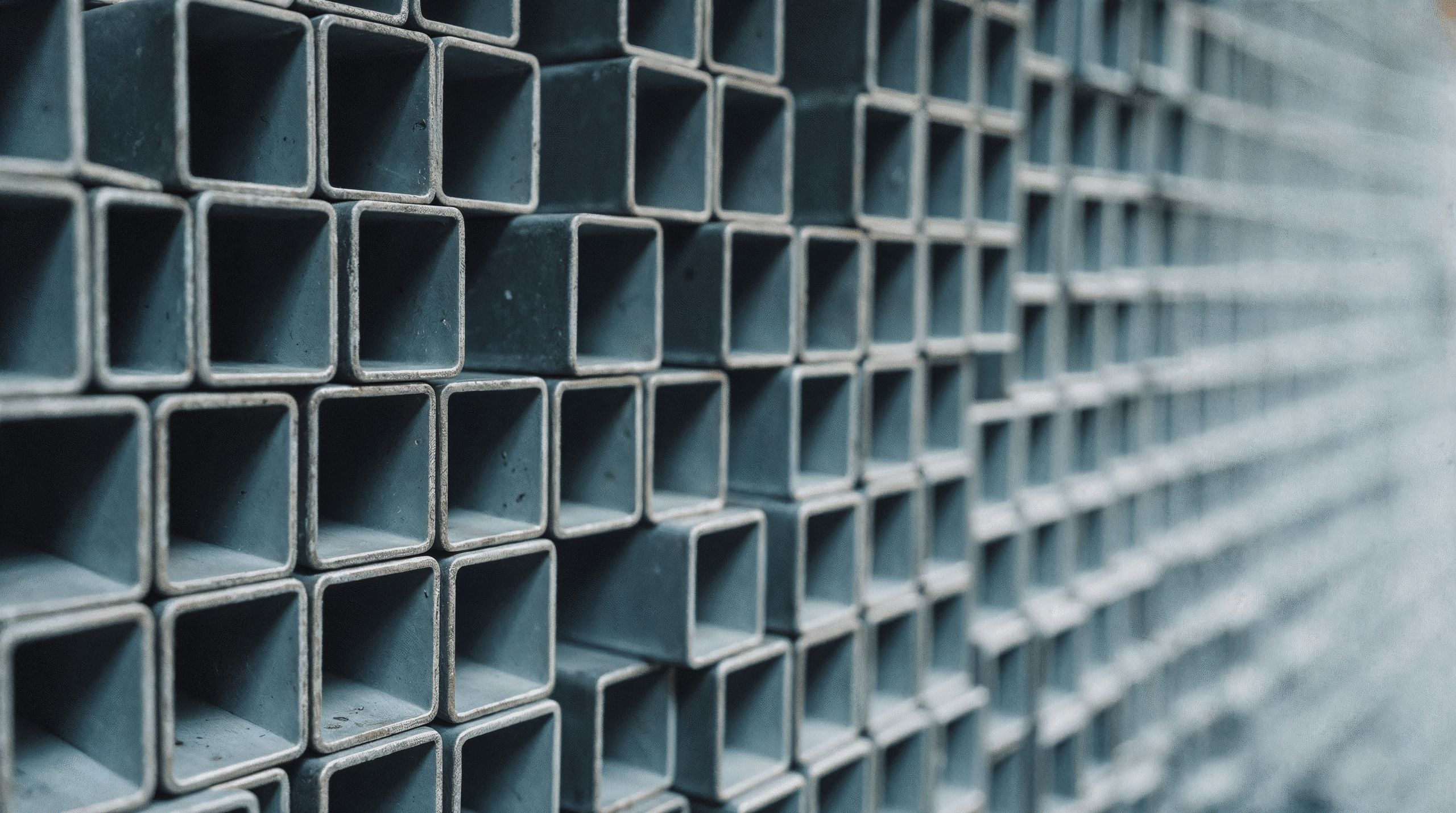Tarmal Steel hollow sections and square tubes stacked in warehouse - KEBS certified mild steel tubes and rectangular tubes available in Kenya for construction, roofing systems and structural applications in East Africa